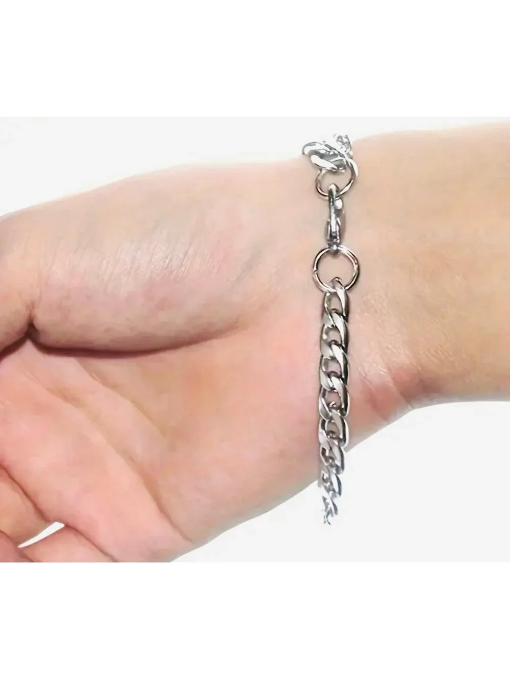 New - Stainless Steel - 10mm Titanium Link Bracelet
